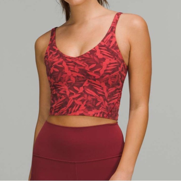lululemon athletica Tops - Lululemon Align Cropped Tank Top Spray Leaf Fireside Red Multi W1DV0S